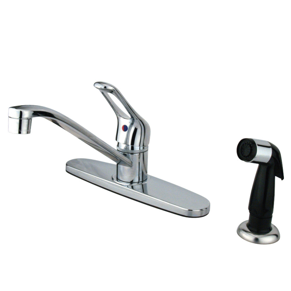 Kingston Brass KB562 Wyndham Single-Handle Centerset Kitchen Faucet, Polished Chrome - BNGBath