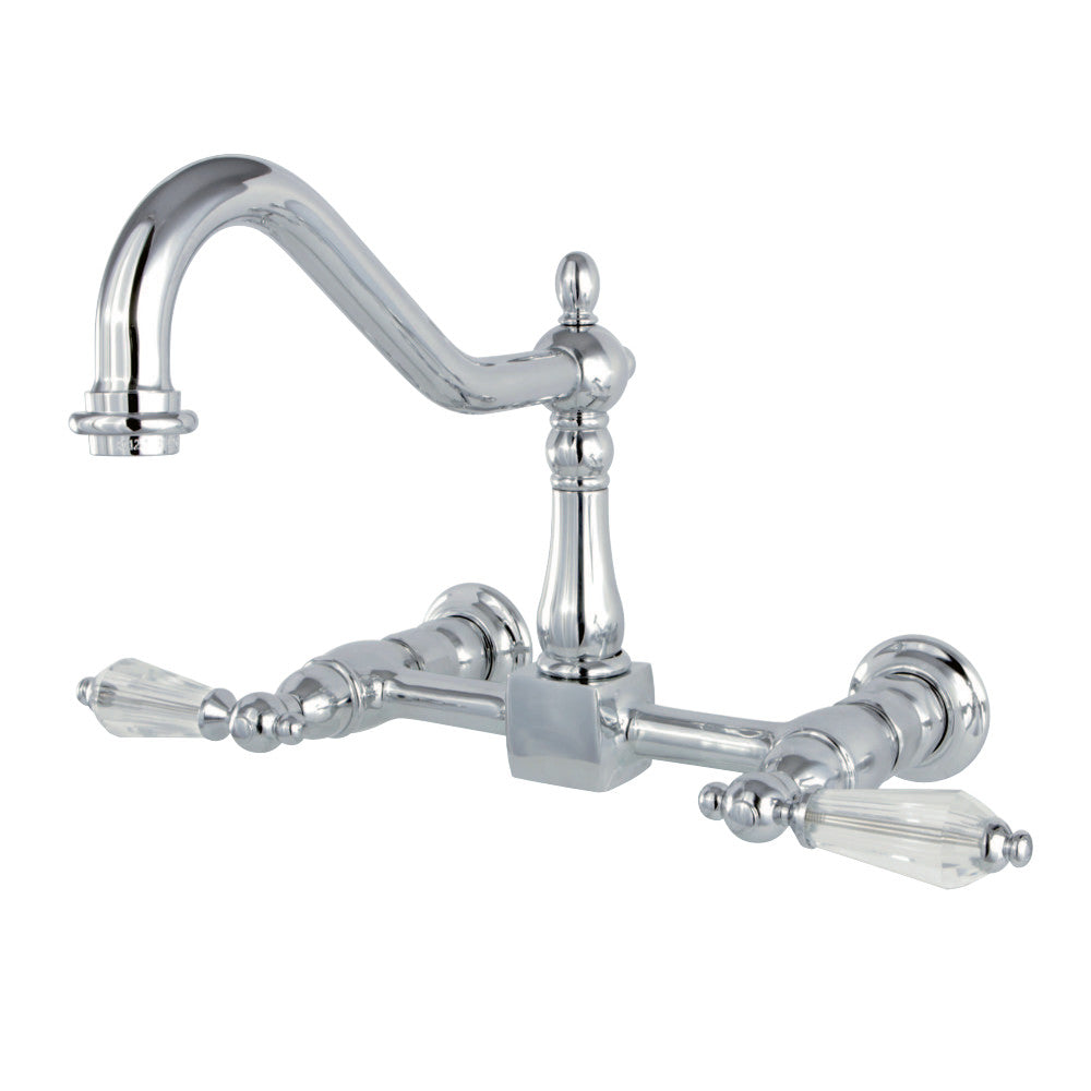 Kingston Brass KS1241WLL Wilshire Wall Mount Bridge Kitchen Faucet, Polished Chrome - BNGBath