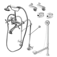 Thumbnail for Kingston Brass CCK5101AX Vintage Freestanding Clawfoot Tub Faucet Package with Supply Line, Polished Chrome - BNGBath