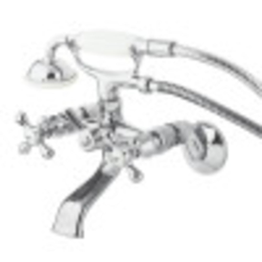 Kingston Brass KS265C Kingston Tub Wall Mount Clawfoot Tub Faucet with Hand Shower, Polished Chrome - BNGBath