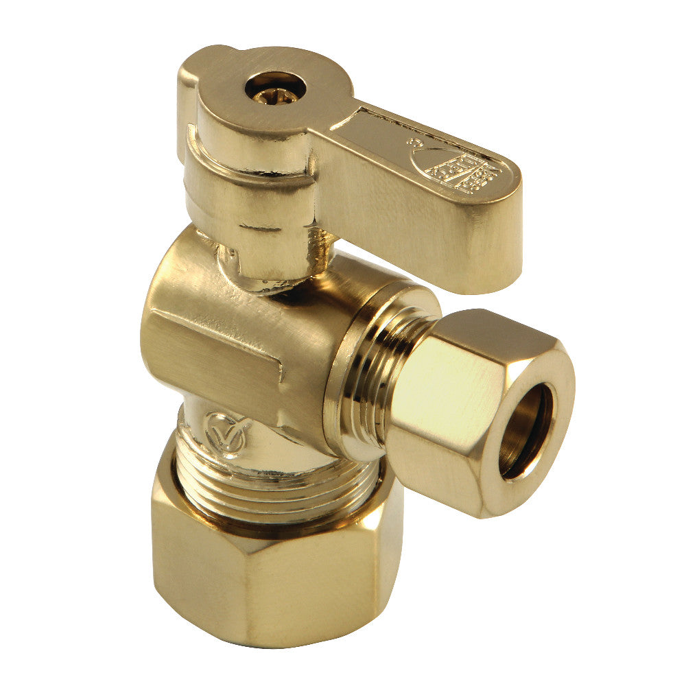 Kingston Brass KF5330BB 5/8" OD Comp x 3/8" OD Comp Angle Stop Valve, Brushed Brass - BNGBath