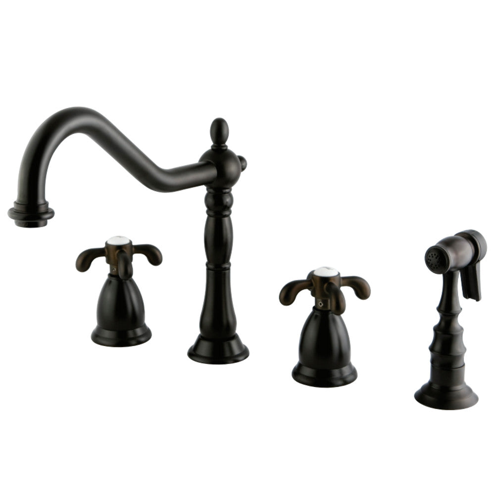 Kingston Brass KS1795TXBS Widespread Kitchen Faucet, Oil Rubbed Bronze - BNGBath