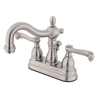 Thumbnail for Kingston Brass KB1608FL 4 in. Centerset Bathroom Faucet, Brushed Nickel - BNGBath