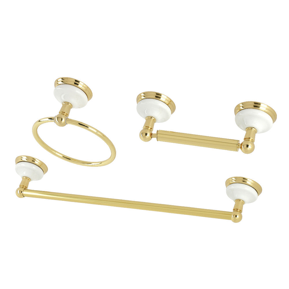 Kingston Brass BAK111248PB Victorian 3-Piece Bathroom Hardware, Polished Brass - BNGBath