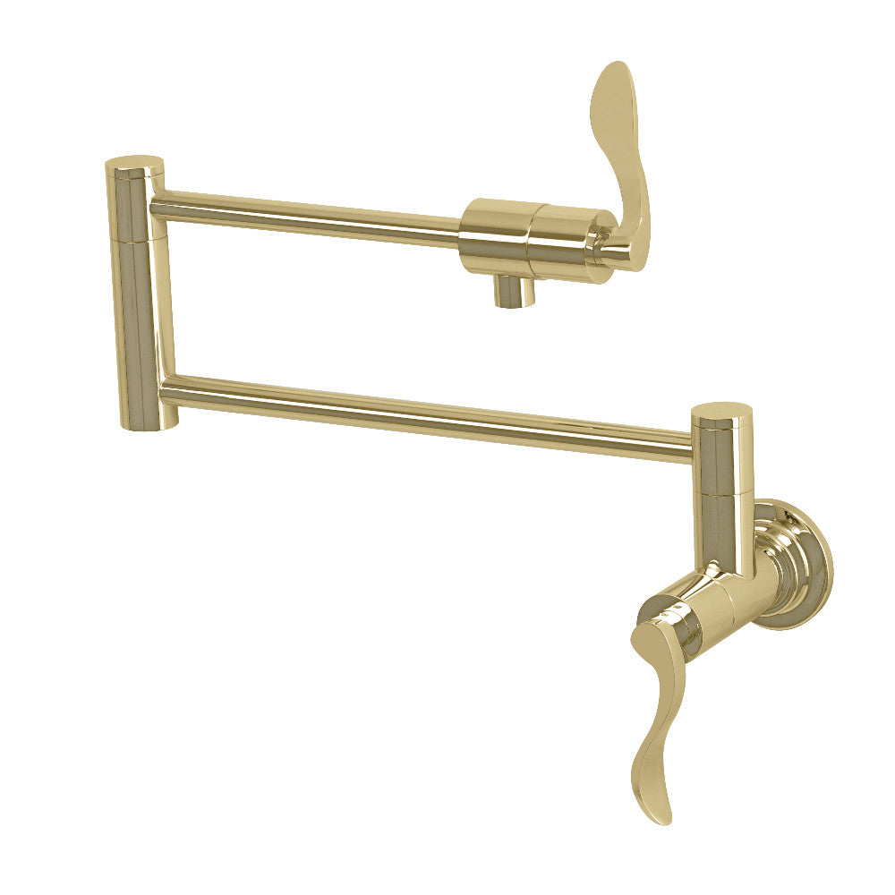 Kingston Brass KS4102DFL NuWave Wall Mount Pot Filler, Polished Brass - BNGBath