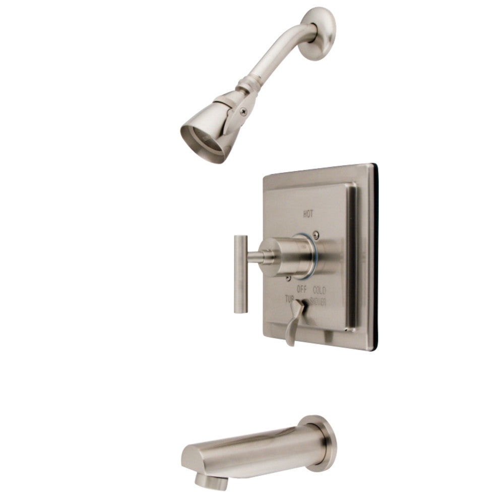 Kingston Brass KB86580CML Manhattan Sungle-Handle Tub and Shower Faucet, Brushed Nickel - BNGBath