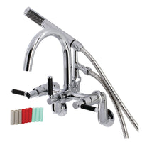 Thumbnail for Aqua Vintage AE8151DKL Kaiser 7-Inch Adjustable Wall Mount Clawfoot Tub Faucet, Polished Chrome - BNGBath