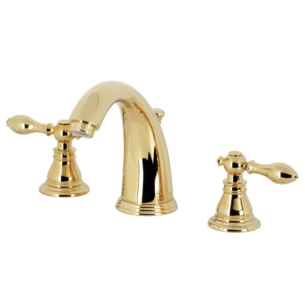 Kingston Brass KB982ACL American Classic Widespread Bathroom Faucet with Retail Pop-Up, Polished Brass - BNGBath