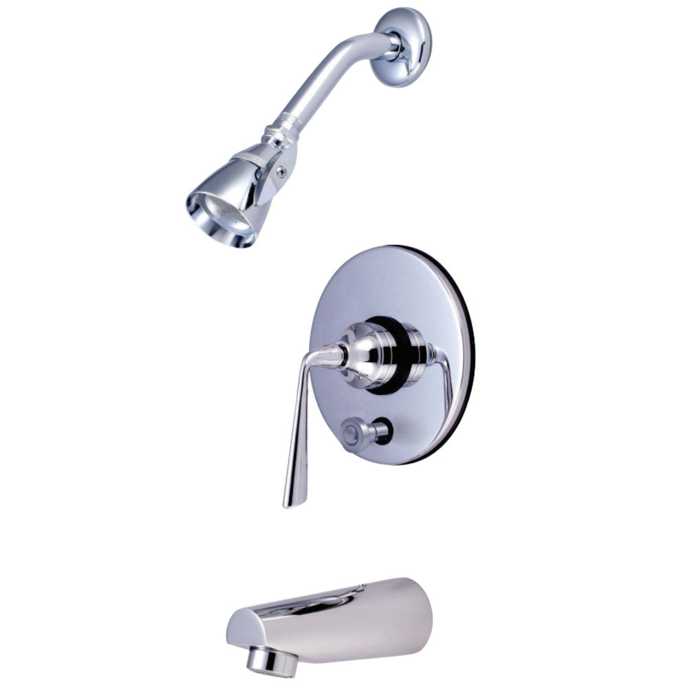 Kingston Brass KB86910ZL Silver Sage Tub & Shower Faucet with Diverter, Polished Chrome - BNGBath