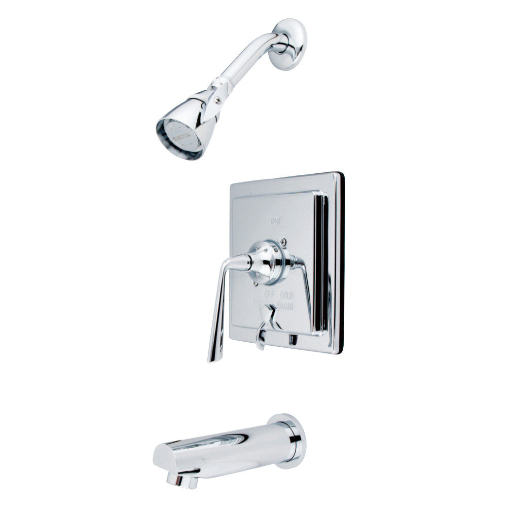 Kingston Brass KB86510ZL Silver Sage Tub & Shower Faucet with Diverter, Polished Chrome - BNGBath