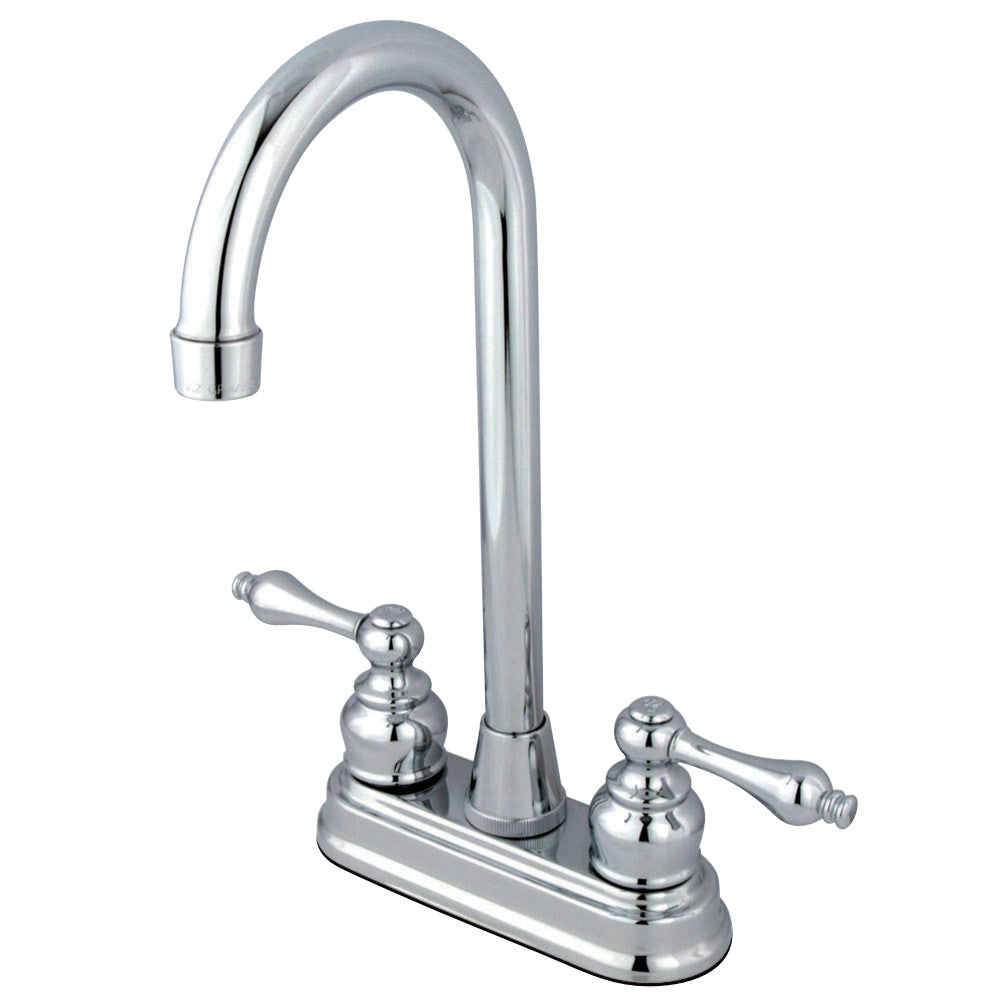 Kingston Brass KB491AL Victorian 4" Centerset High Arch Bar Faucet, Polished Chrome - BNGBath