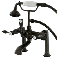 Thumbnail for Aqua Vintage AE103T5TAL Tudor Deck Mount Clawfoot Tub Faucet, Oil Rubbed Bronze - BNGBath