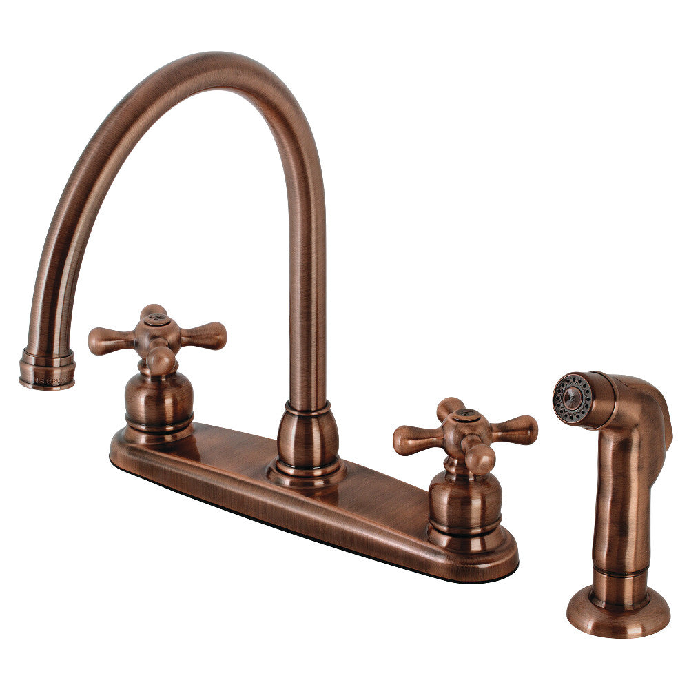 Kingston Brass KB726AXSP Vintage 8-Inch Centerset Kitchen Faucet, Antique Copper - BNGBath