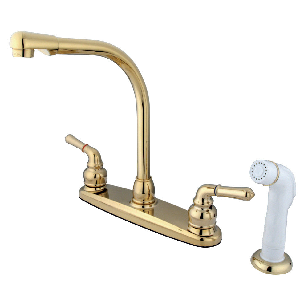 Kingston Brass KB752 Magellan 8-Inch Centerset Kitchen Faucet, Polished Brass - BNGBath