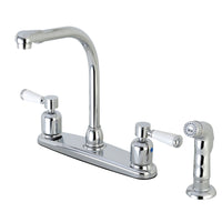 Thumbnail for Kingston Brass FB751DPLSP Paris 8-Inch Centerset Kitchen Faucet with Sprayer, Polished Chrome - BNGBath