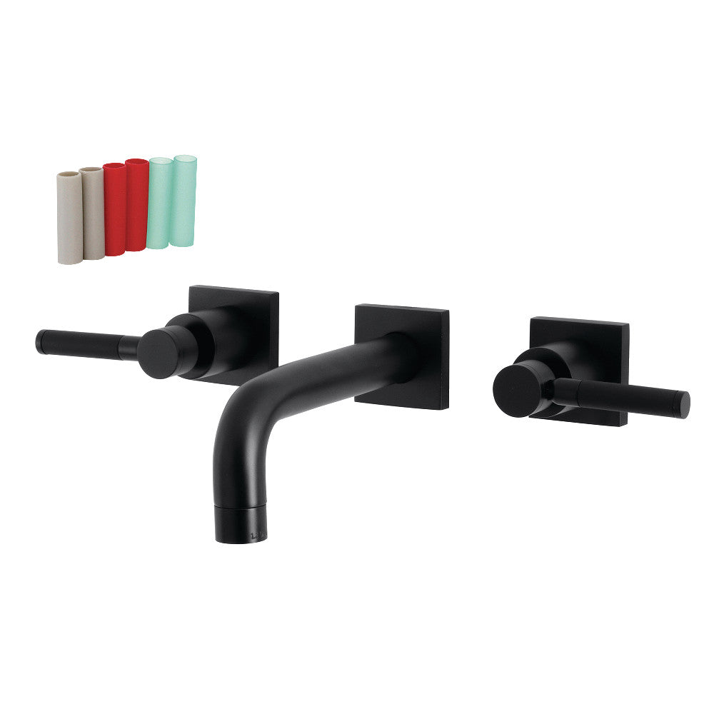 Kingston Brass KS6120DKL Kaiser Two-Handle Wall Mount Bathroom Faucet, Matte Black - BNGBath