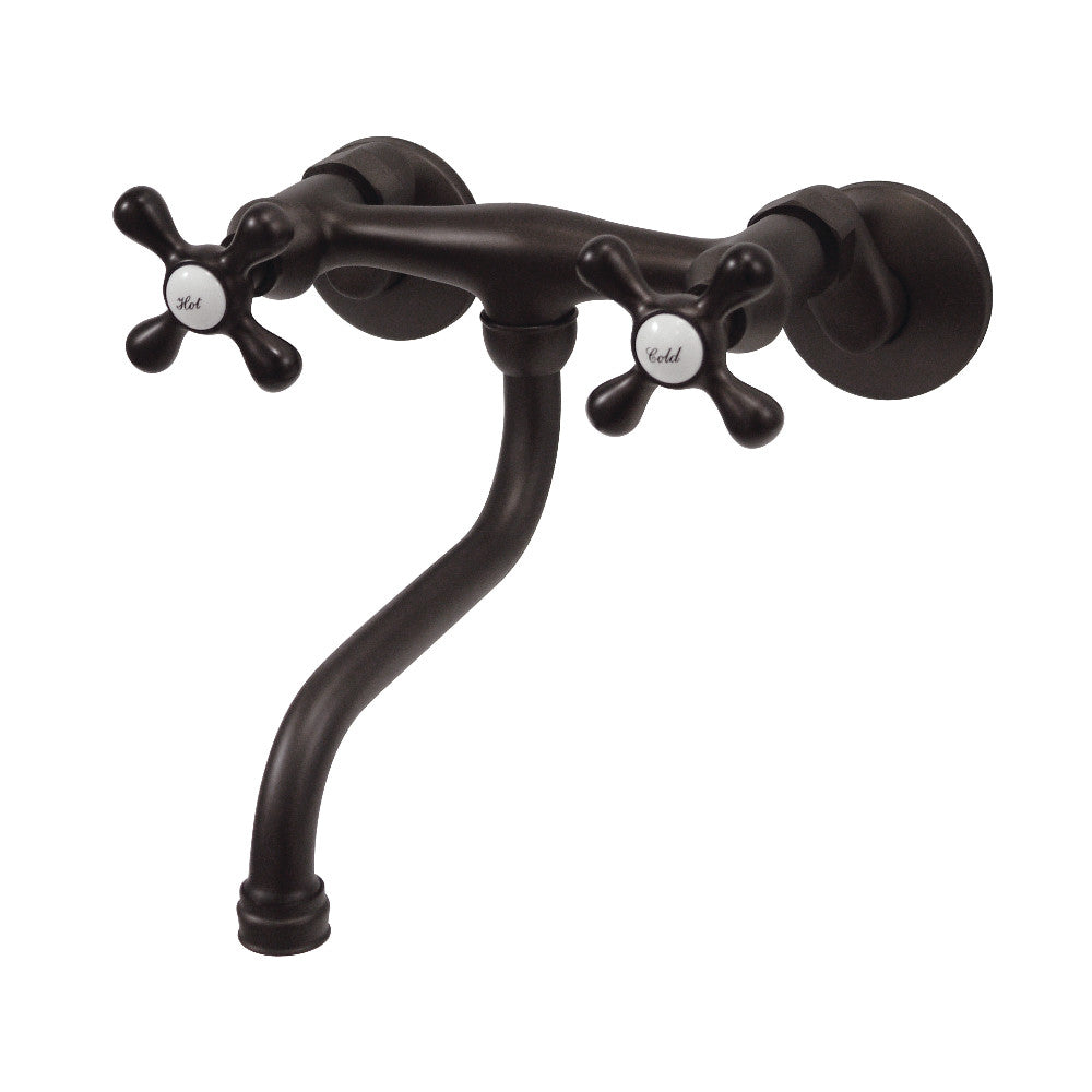 Kingston Brass KS216ORB Kingston Two Handle Wall Mount Bathroom Faucet, Oil Rubbed Bronze - BNGBath