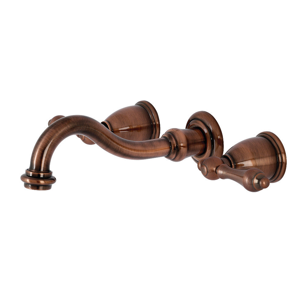 Kingston Brass KS312ALAC Vintage 2-Handle Wall Mount Bathroom Faucet, Antique Copper - BNGBath