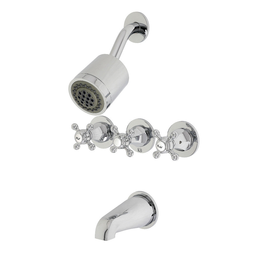 Kingston Brass KBX8131BX Metropolitan Three-Handle Tub and Shower Faucet, Polished Chrome - BNGBath