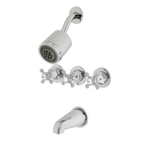 Thumbnail for Kingston Brass KBX8131BX Metropolitan Three-Handle Tub and Shower Faucet, Polished Chrome - BNGBath