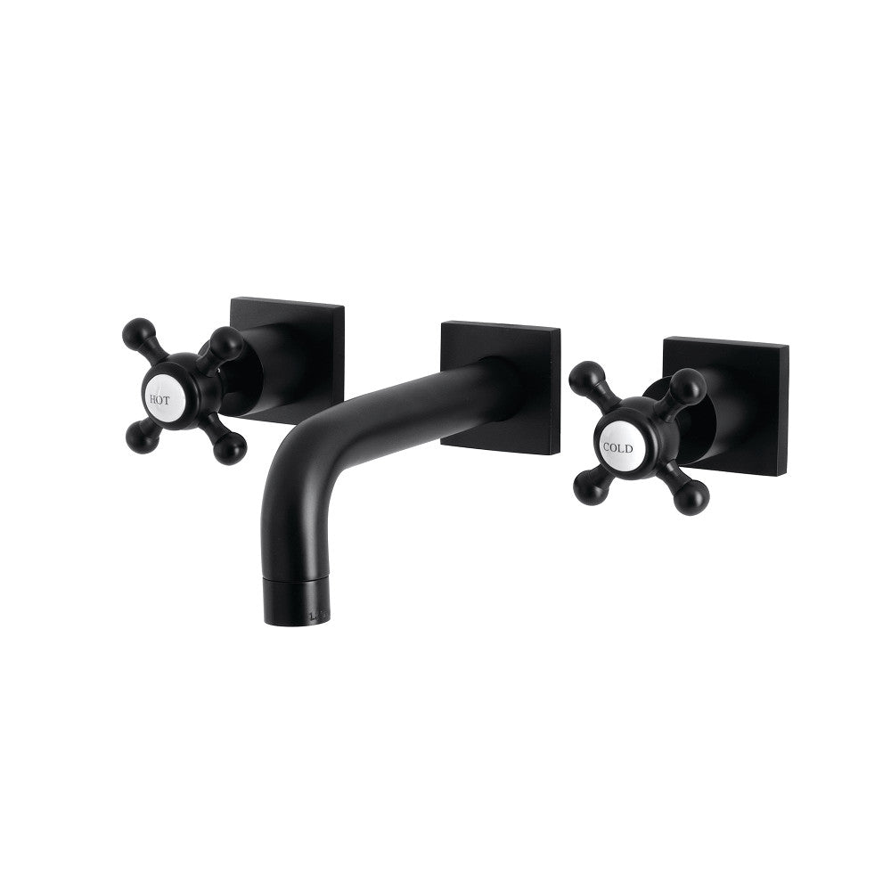 Kingston Brass KS6120BX Metropolitan Two-Handle Wall Mount Bathroom Faucet, Matte Black - BNGBath