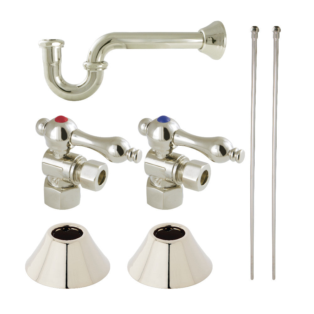 Kingston Brass CC43106LKB30 Traditional Plumbing Sink Trim Kit with P-Trap, Polished Nickel - BNGBath