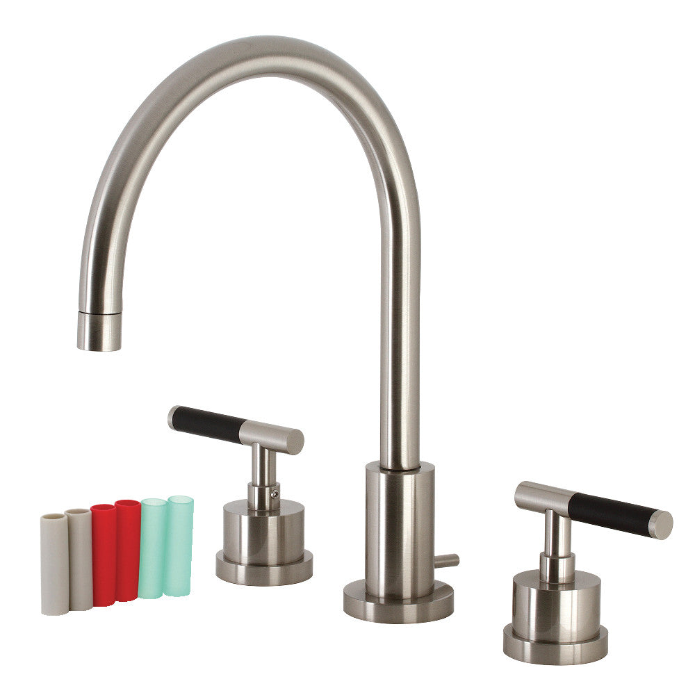 Kingston Brass KS8928CKL Kaiser Widespread Bathroom Faucet with Brass Pop-Up, Brushed Nickel - BNGBath