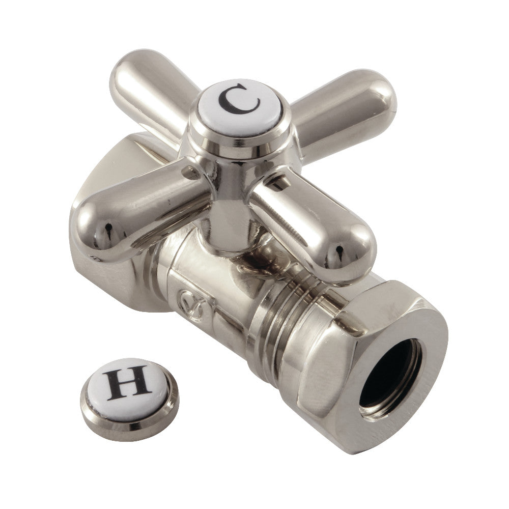 Kingston Brass CC44158X Quarter Turn Valve (1/2" FIP X 1/2" or 7/16-Inch" Slip Joint), Brushed Nickel - BNGBath