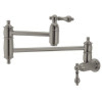 Thumbnail for Kingston Brass KS3108AL Restoration Wall Mount Pot Filler Kitchen Faucet, Brushed Nickel - BNGBath