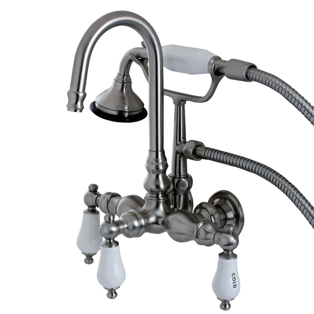 Kingston Brass AE9T8 Aqua Vintage Wall Mount Clawfoot Tub Faucet, Brushed Nickel - BNGBath