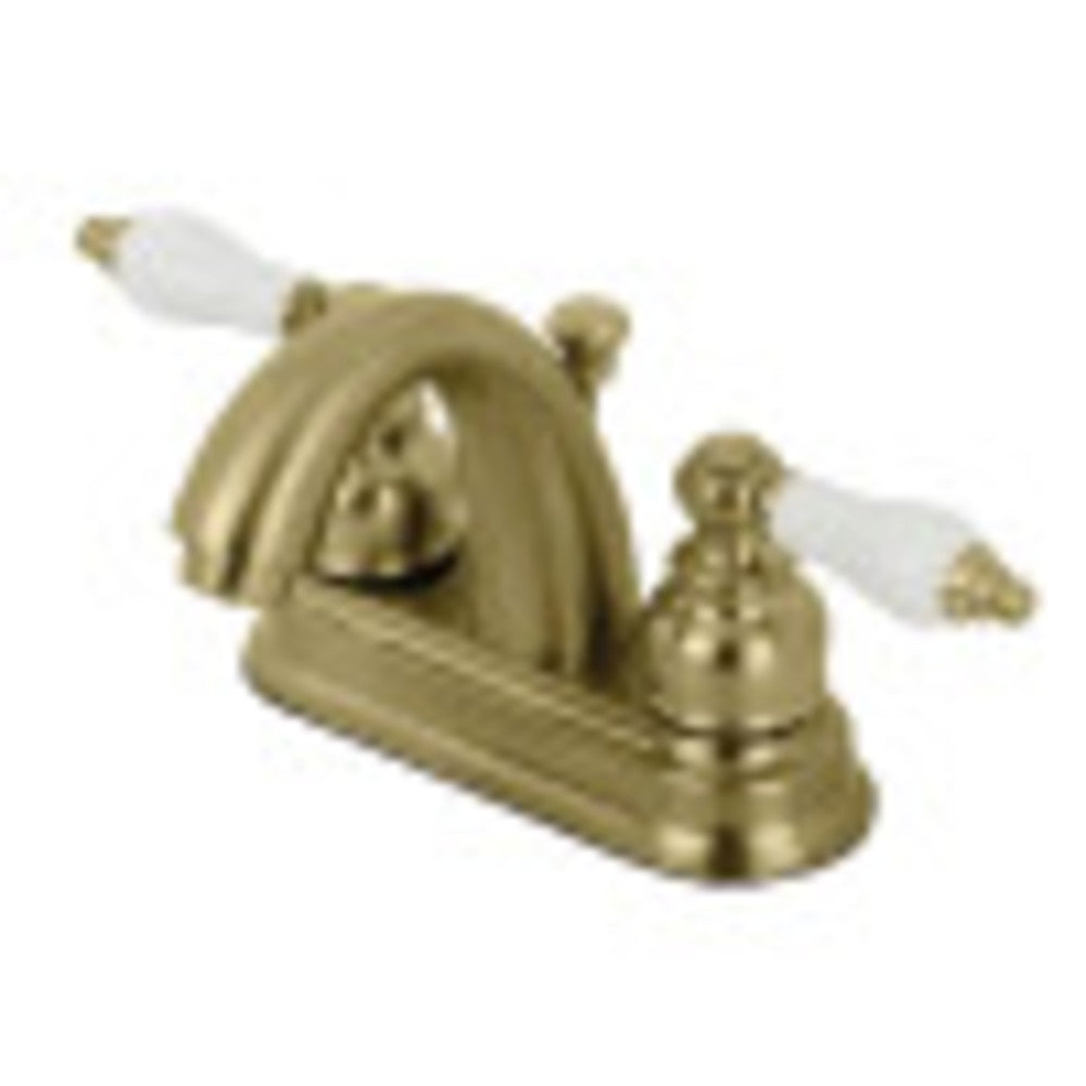 Kingston Brass KB5617PL Restoration 4 in. Centerset Bathroom Faucet, Brushed Brass - BNGBath