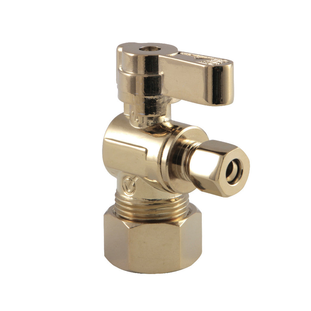 Kingston Brass KF5814PB 5/8" O.D. Comp x 1/4" O.D. Comp Angle Stop Valve, Polished Brass - BNGBath