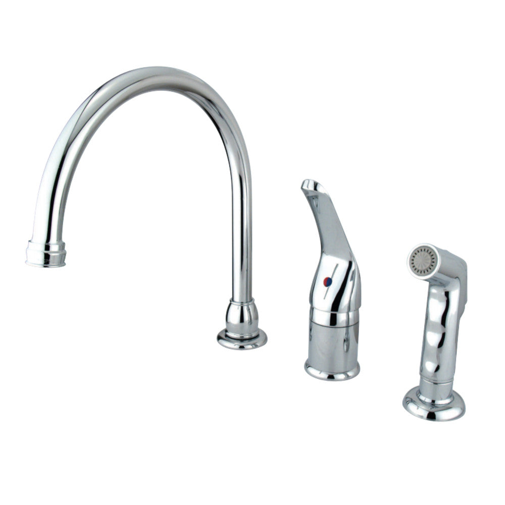 Kingston Brass KB821 Single-Handle Widespread Kitchen Faucet, Polished Chrome - BNGBath