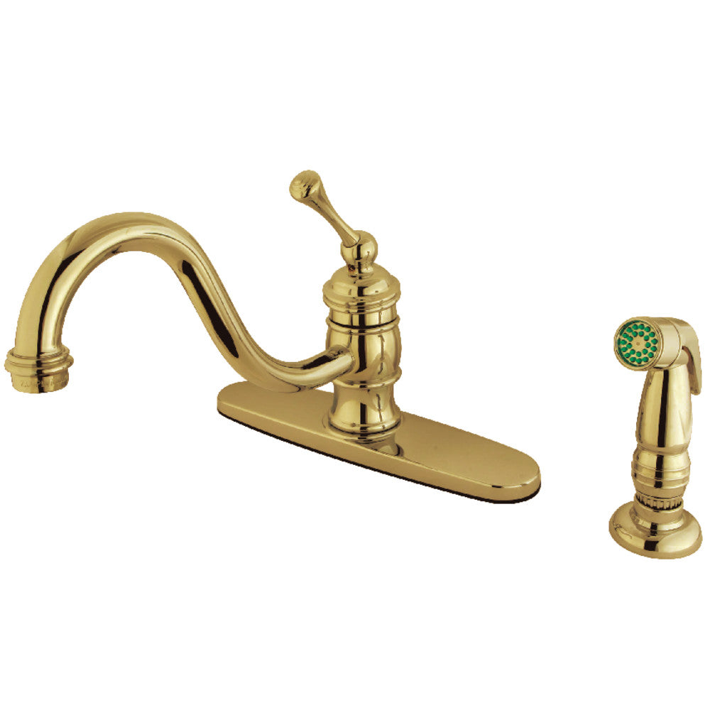 Kingston Brass KB3572BLSP 8-Inch Centerset Kitchen Faucet, Polished Brass - BNGBath