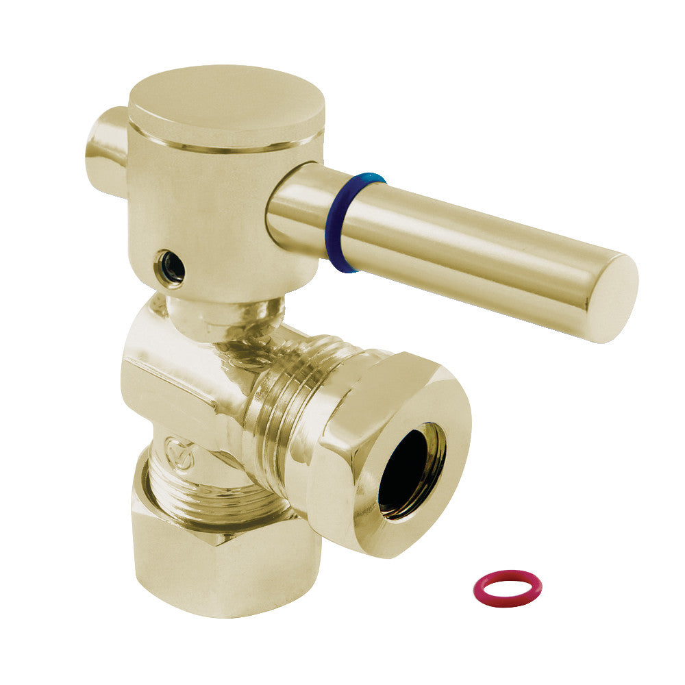 Kingston Brass CC54302DL 5/8" OD Comp X 1/2" or 7/16" Slip Joint Angle Stop Valve, Polished Brass - BNGBath