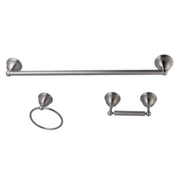 Thumbnail for Kingston Brass BAK396148SN Restoration 3-Piece Bathroom Hardware, Brushed Nickel - BNGBath