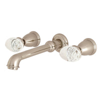 Thumbnail for Kingston Brass KS7028WVL Krystal Onyx Wall Mount Roman Tub Faucet, Brushed Nickel - BNGBath