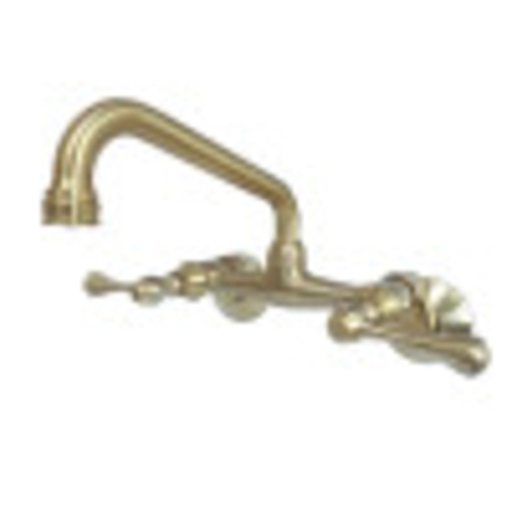 Kingston Brass KS313SB Kingston Two Handle Wall Mount Kitchen Faucet, Brushed Brass - BNGBath