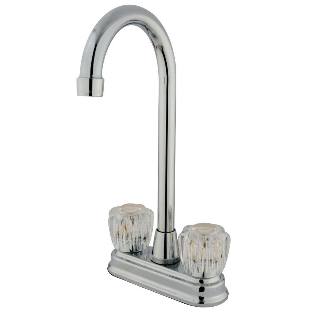 Kingston Brass KB491AC Magellan 4" Centerset Bar Faucet Acrylic Handle, Polished Chrome - BNGBath