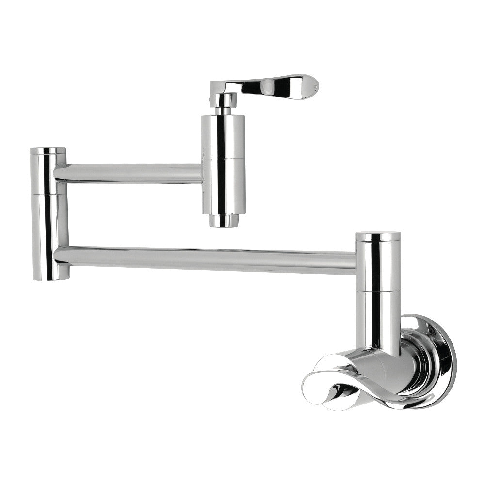 Kingston Brass KS8101DFL Wall Mount Pot Filler Kitchen Faucet, Polished Chrome - BNGBath