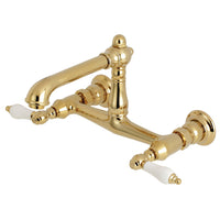 Thumbnail for Kingston Brass KS7242PL Wall Mount Bathroom Faucet, Polished Brass - BNGBath