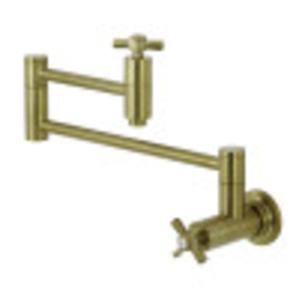 Kingston Brass KS8107ZX Millennium Wall Mount Pot Filler Kitchen Faucet, Brushed Brass - BNGBath