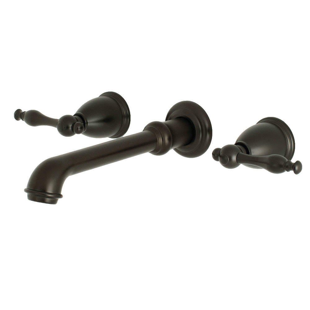 Kingston Brass KS7125NL Naples Two-Handle Wall Mount Bathroom Faucet, Oil Rubbed Bronze - BNGBath