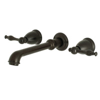 Thumbnail for Kingston Brass KS7125NL Naples Two-Handle Wall Mount Bathroom Faucet, Oil Rubbed Bronze - BNGBath