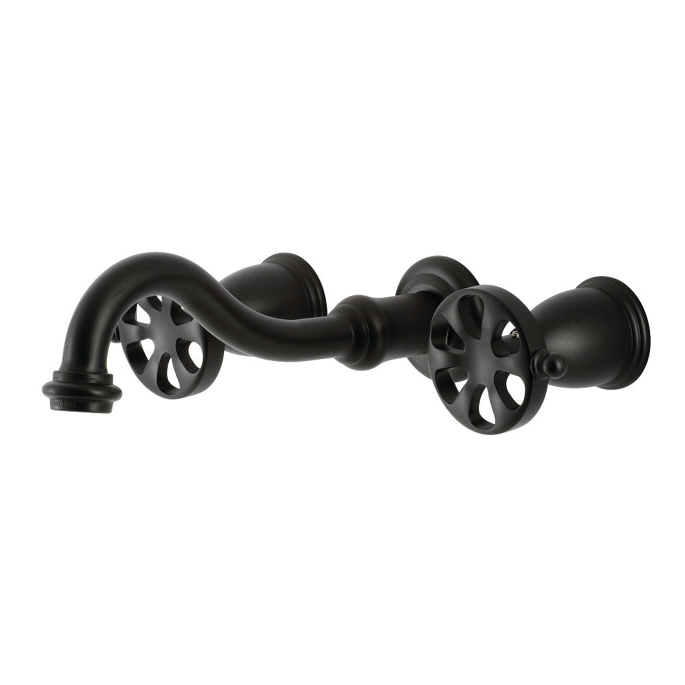 Kingston Brass KS3120RX Belknap Two-Handle Wall Mount Bathroom Faucet, Matte Black - BNGBath