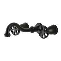 Thumbnail for Kingston Brass KS3120RX Belknap Two-Handle Wall Mount Bathroom Faucet, Matte Black - BNGBath