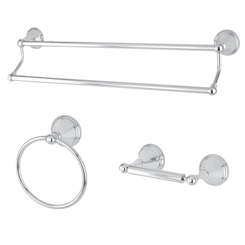 Kingston Brass BAK297348C 3-Piece Bathroom Accessories Set, Polished Chrome - BNGBath