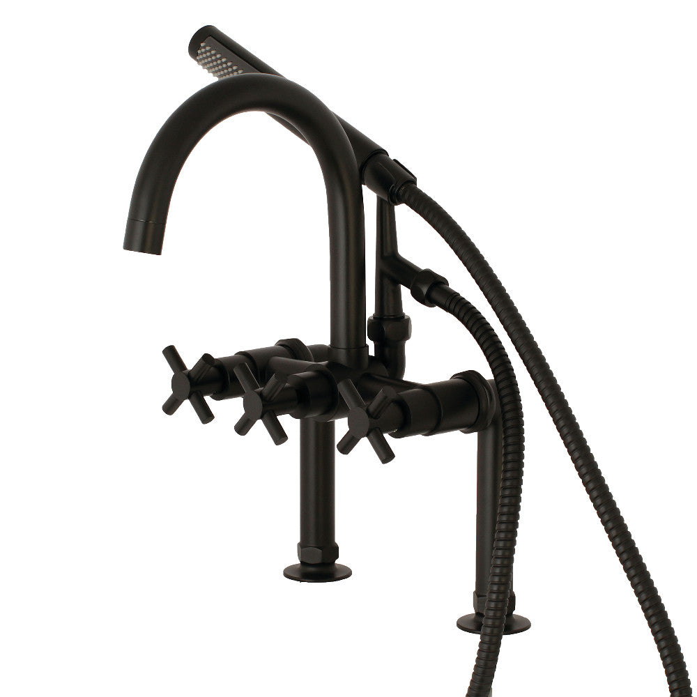 Aqua Vintage AE8100DX Concord 7-Inch Deck Mount Clawfoot Tub Faucet, Matte Black - BNGBath