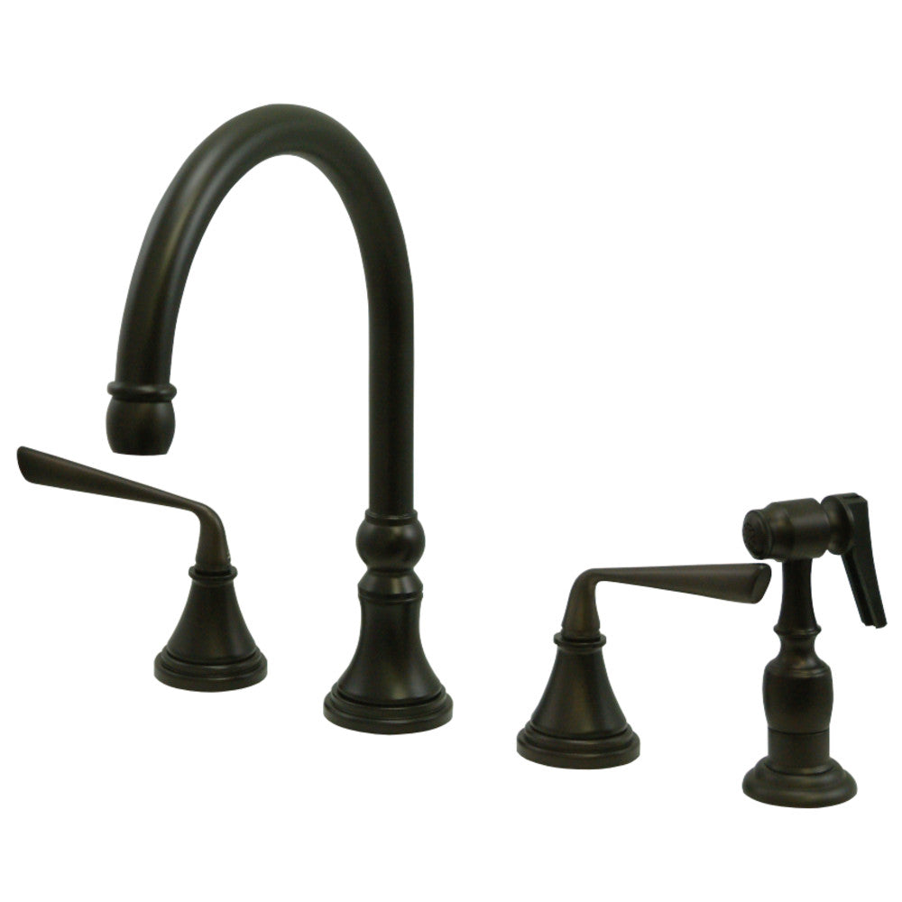 Kingston Brass KS2795ZLBS Widespread Kitchen Faucet, Oil Rubbed Bronze - BNGBath