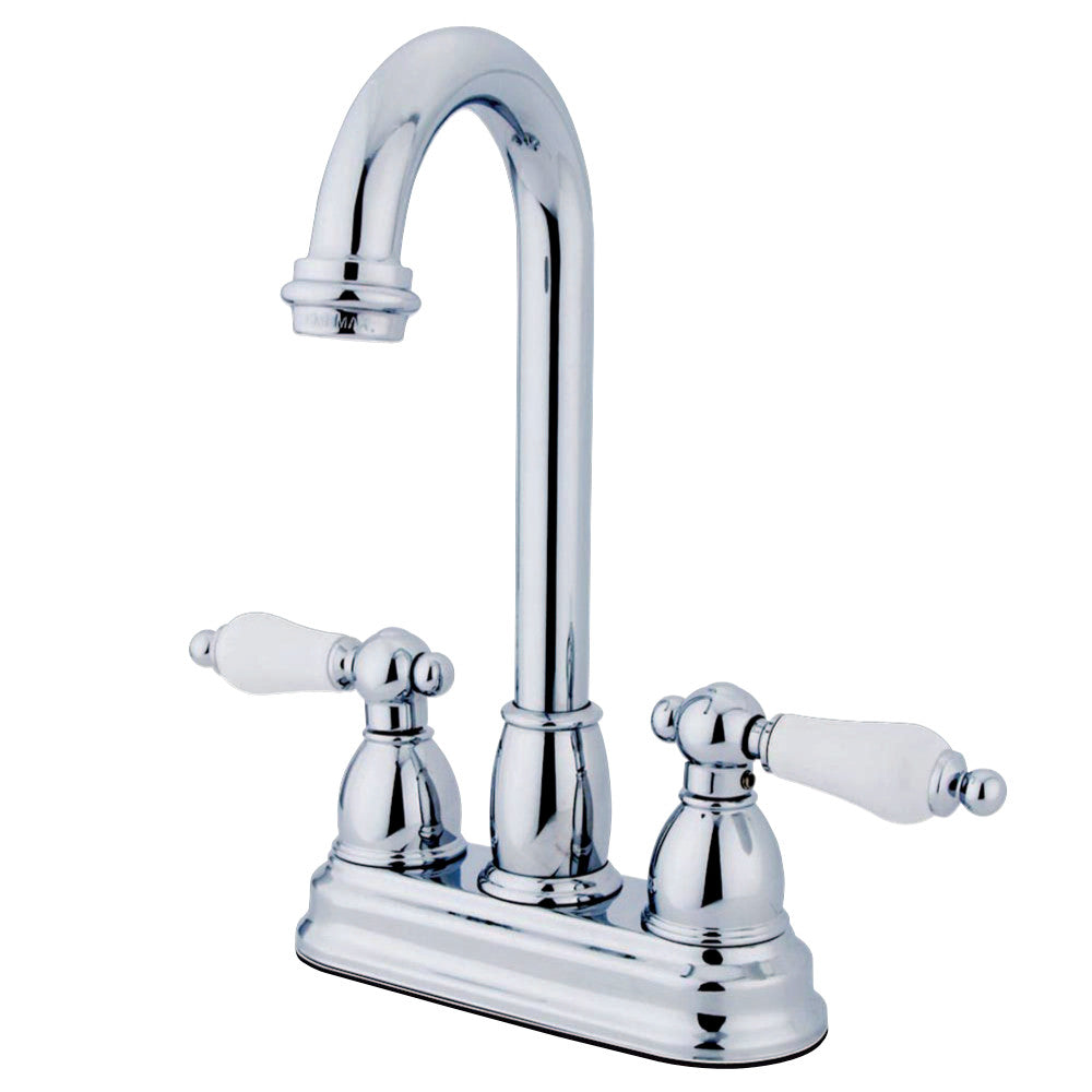 Kingston Brass KB3491PL Restoration 4" Centerset Bar Faucet, Polished Chrome - BNGBath